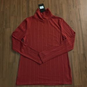 BraveSoul Red Ribbed Turtleneck